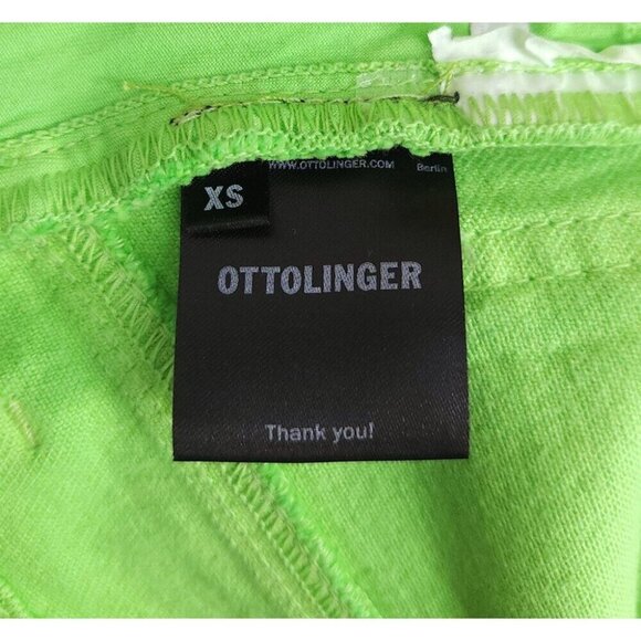 Ottolinger Drape Jeans Size XS Slim Fit Mens Green Crinkle Effect $605 - Picture 9 of 13